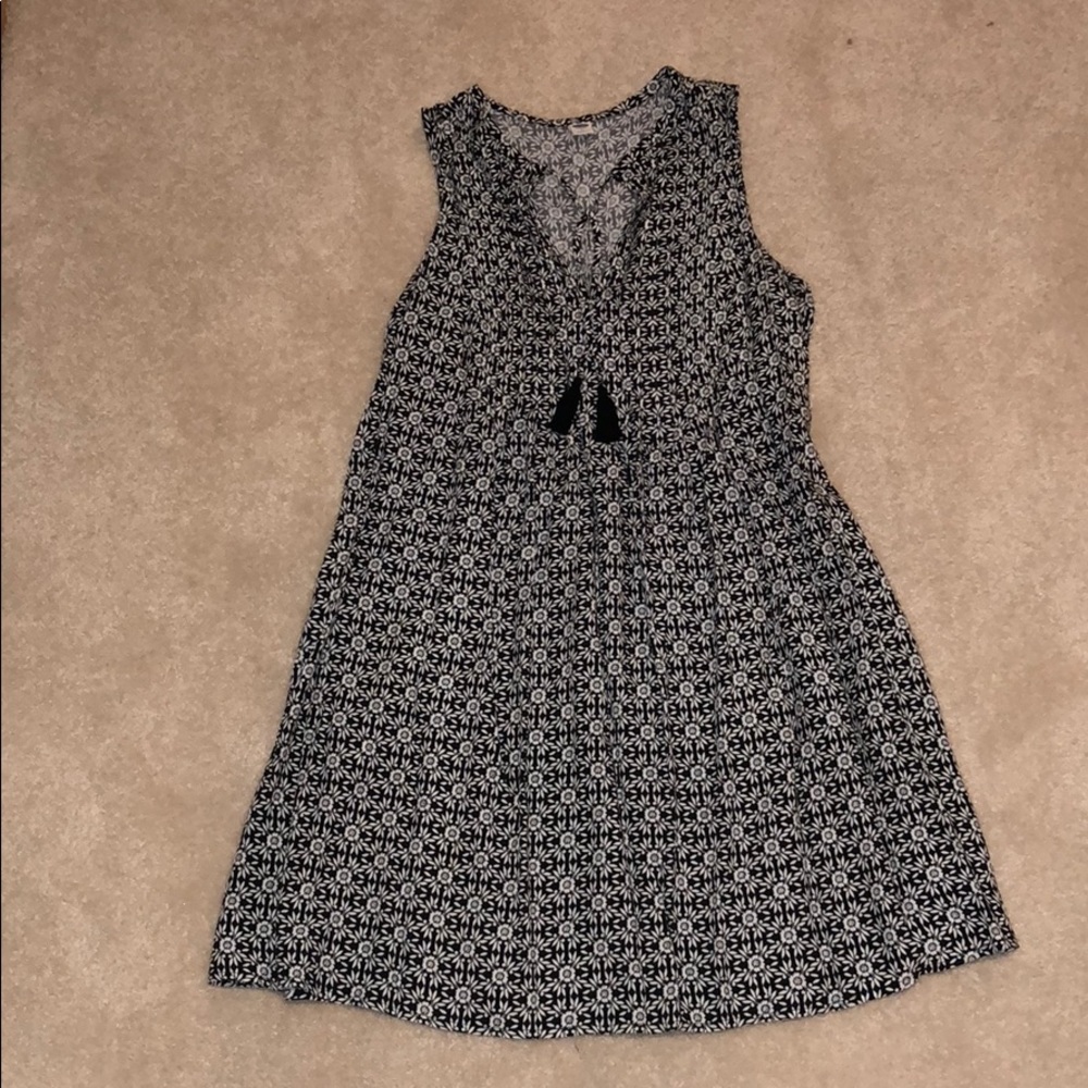 Cute sundress with tassels; navy